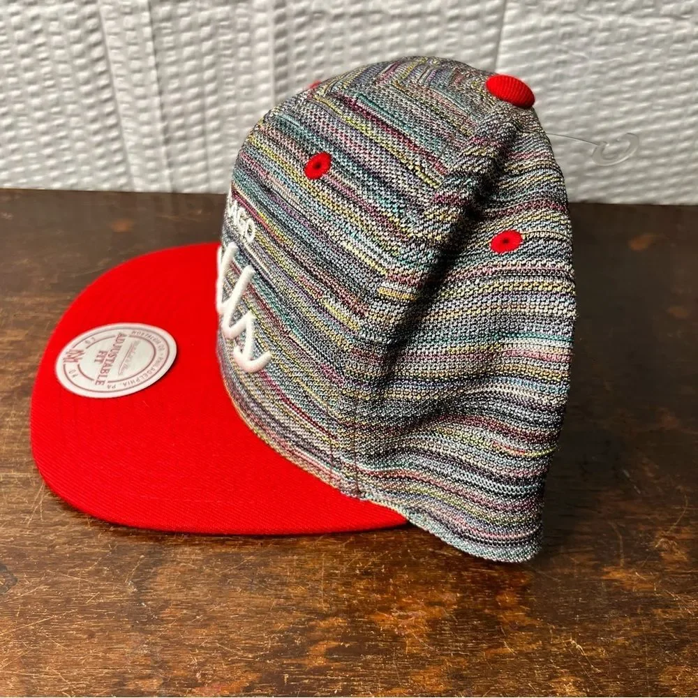 2015 Mitchell & Ness Chicago Bulls Multicolor Knit Crown Snap Back Hat Rare